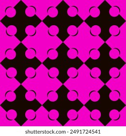 Rhombus con círculos cortados, patrón abstracto de Vector sin costuras.