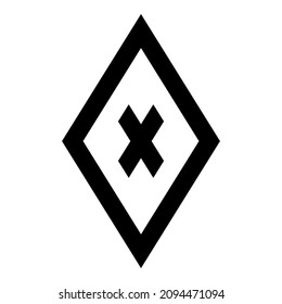 Rhombus Diamond Lozenge Icono plano aislado en fondo blanco