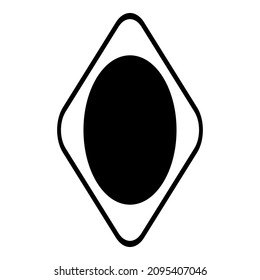 Rhombus Diamond Lozenge Icono plano aislado en fondo blanco