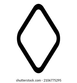 Rhombus Diamond Lozenge Flat Icon Isolated On White Background