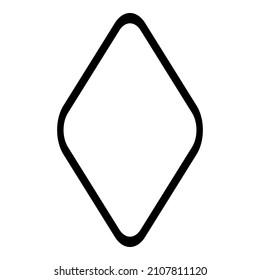 Rhombus Diamond Lozenge Flat Icon Isolated On White Background