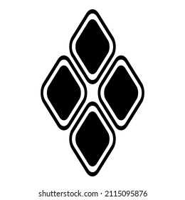 Rhombus Diamond Lozenge Icono plano aislado en fondo blanco