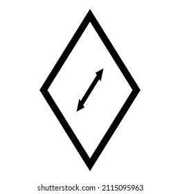Rhombus Diamantlozenge Flachicon einzeln auf weißem Hintergrund
