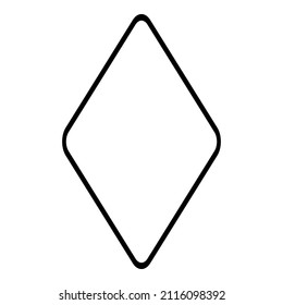 Rhombus Diamond Lozenge Flat Icon Isolated On White Background