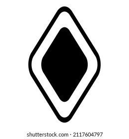 Rhombus Diamond Lozenge Flat Icon Isolated On White Background