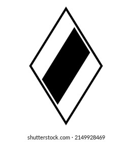 Rhombus Diamond Lozenge Icono plano aislado en fondo blanco