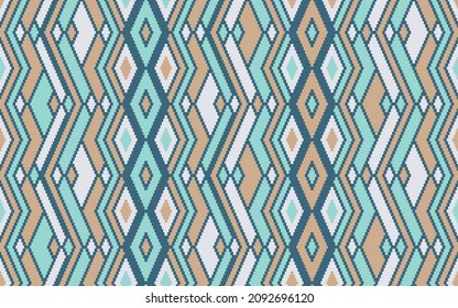 Rhombus elements ethnic tribal motifs vector geometric pattern. Mosaic chevron texture peruvian ornament. Textile repeat pattern. Fashion vintage ornament. Cloth wallpaper print.
