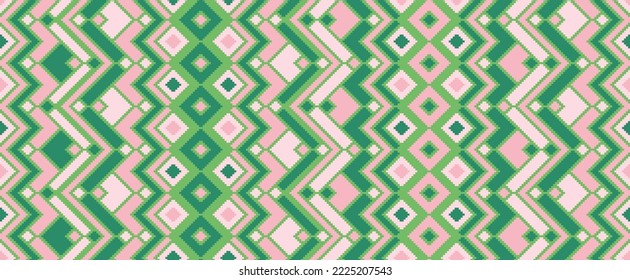 Rhombus elements ethnic tribal motifs vector geometric pattern. Embroidery batik patchwork african ornament. Carpet repeat pattern. Interior decor geo ornament. Cloth wallpaper print.