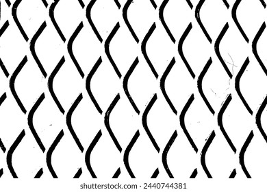 Rhombus fence surface texture vector overlay. Wire diamond shape fence, black white. Rabitz background with rhombus cell, heavy duty protection barrier made of metal steel grid. Grid or mesh trace.