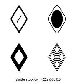 Rhombus Flat Icon Set Isolated On White Background