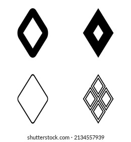Rhombus Flat Icon Set Isolated On White Background