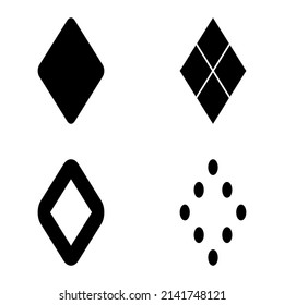 Rhombus Flat Icon Set Isolated On White Background