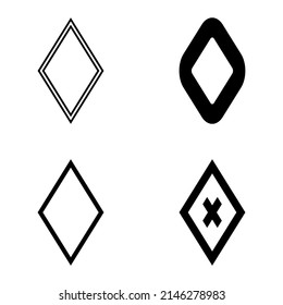 Rhombus Flat Icon Set Isolated On White Background