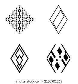 Rhombus  Flat Icon Set Isolated On White Background