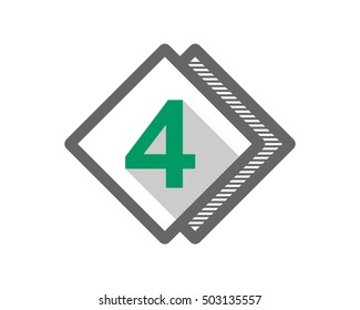 rhombus four typography typeset logotype numeral numeric nominal image vector icon