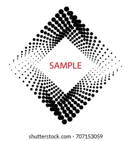 Rhombus Frame Design. Vector illustration of Monochrome Dots. Easy to Change the Colors. 
