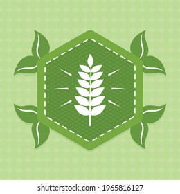 rhombus frame with wheat leaves