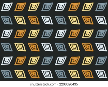 Rhombus Freehand Drawing Native American fabric Seamless Pattern Design Ethnic Aztec fabric carpet mandala ornament native boho chevron textile.