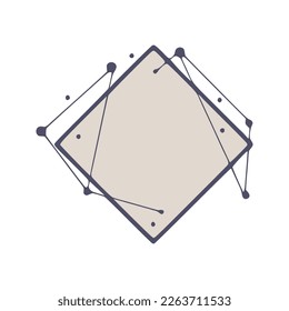 Rhombus geometric frames in hand drawn style, isolated on white background
