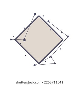 Rhombus geometric frames in hand drawn style, isolated on white background