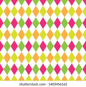 Rhombus geometric pattern. Vector graphic. Colorful diamond wallpaper. Simple and modern shape design. Abstract art. Decorative print for wrapping paper, fabric, textile. Polygonal background.