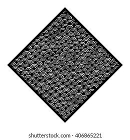 Rhombus. The geometric shape. Style zentangle. White background. Vector