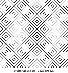 rhombus Geometry seamless pattern. Vector graphic line illustration. Black and white abstract For poster, party invitation, backdrop, ad, sale promotion, print for t-shirt
