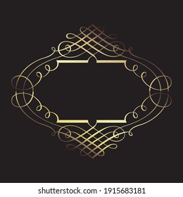 Rhombus gold vintage frame design