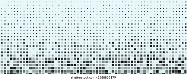 Rhombus gradient corner halftone texture. Diamond shape dot fading pattern. 