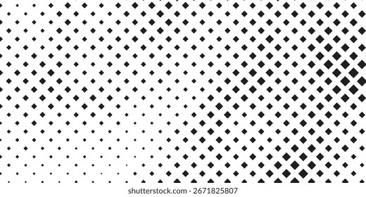 Textura de meio-tom de gradiente de losango. Forma de losango pontos fundo esmaecido. Partícula geométrica abstrata que desaparece como pano de fundo. 