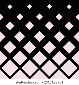 Rhombus Halftone Fondo Vector Resumen Tecnología Geométrica. Fondo Monocromo cuadrado. Papel de escritorio blanco vectorial negro.  Baldosa cerámica.
