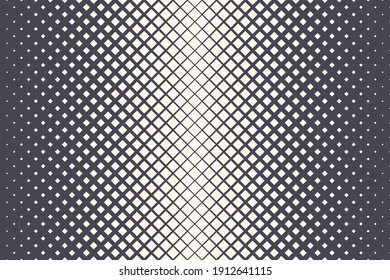 Rhombus Halftone Pattern Vector Abstract Geometric Technology Background. Retro Colored Halftone Squares Texture. Minimal 80s Style Dynamic Tech Wallpaper