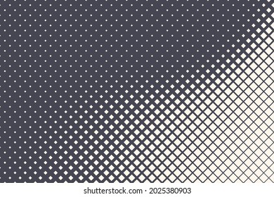 Rhombus Halftone Pattern Vector Geometric Technology Abstract Background. Half Tone Squares Retro Colored Texture. Minimal 80s Style Dynamic Tech Structure Wallpaper
