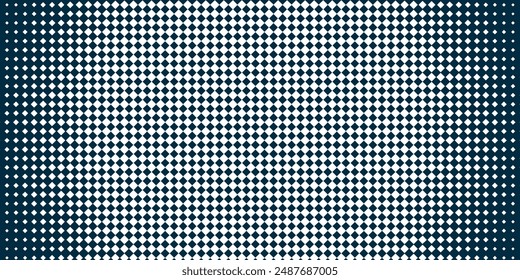 Rhombus Halftone Pattern Vector Geometric Technology Abstract Background. Half Tone Squares Retro Colored Texture. Minimal 80s Style Dynamic Tech Structure Wallpaper