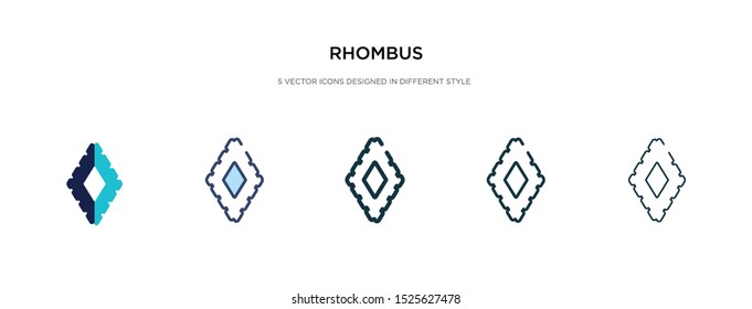 rhombus icon in different style vector illustration. two colored and black rhombus vector icons designed in filled, outline, line and stroke style can be used for web, mobile, ui