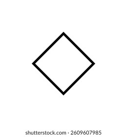 Rhombus icon representing geometric shape, balance, and symmetry in design.