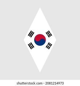 rhombus icon with south korea flag. vector illustration isolated on gray background