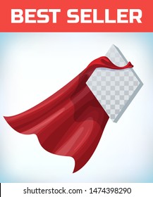 rhombus icon template in red cape. rhombus symbol in red cloak. Vector isolated illustration on a white background