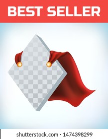 rhombus icon template in red cape. rhombus symbol in red cloak. Vector isolated illustration on a white background