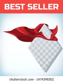 rhombus icon template in red cape. rhombus symbol in red cloak. Vector isolated illustration on a white background