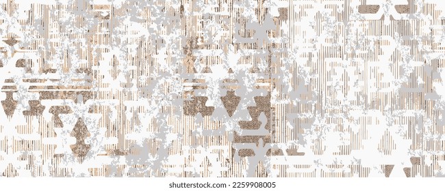 Rhombus Ikat Vector Pattern. Ogee Geometric Print. Wet Vintage Tie Dye Ornament. beige cream ivory  on White Abstract Ethnic Kilim. natural Carpet Rug Chevron Motif. Watercolor Batik