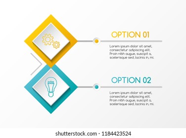 Rhombus infographic with business icons. Vector.
