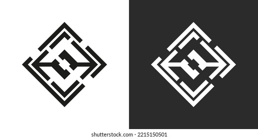 Diseño del logo de Rhombus labirinth. Signo o icono del vector