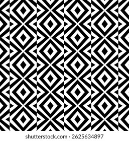 Línea rombo Patrón sin fisuras con líneas de rayas blancas negras. Efecto de ilusión óptica. Azulejo geométrico en estilo op art. Vector de fondo ilusorio, textura. Elemento futurista, diseño tecnológico.
