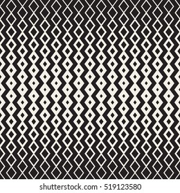 Rhombus Line Shape Halftone Transition. Abstract Geometric Background Design. Vector Seamless Black and White Pattern.