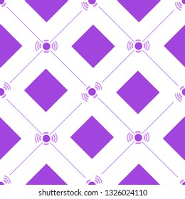 rhombus, lines and beep Cute seamless pattern, cartoon vector illustration, nursery background for kid
