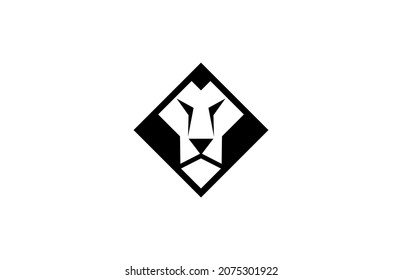 Rhombus Lion Head Logo Design