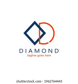 Rhombus logo abstract related to letter D