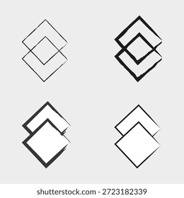 Rhombus Logo Vektor. Abstrakter geometrischer Satz. Sharp Diamond Icon. Modernes Formsymbol. EPS 10.