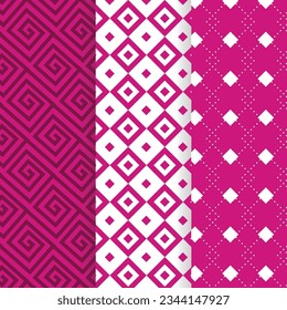 rhombus lozenge pattern set magenta